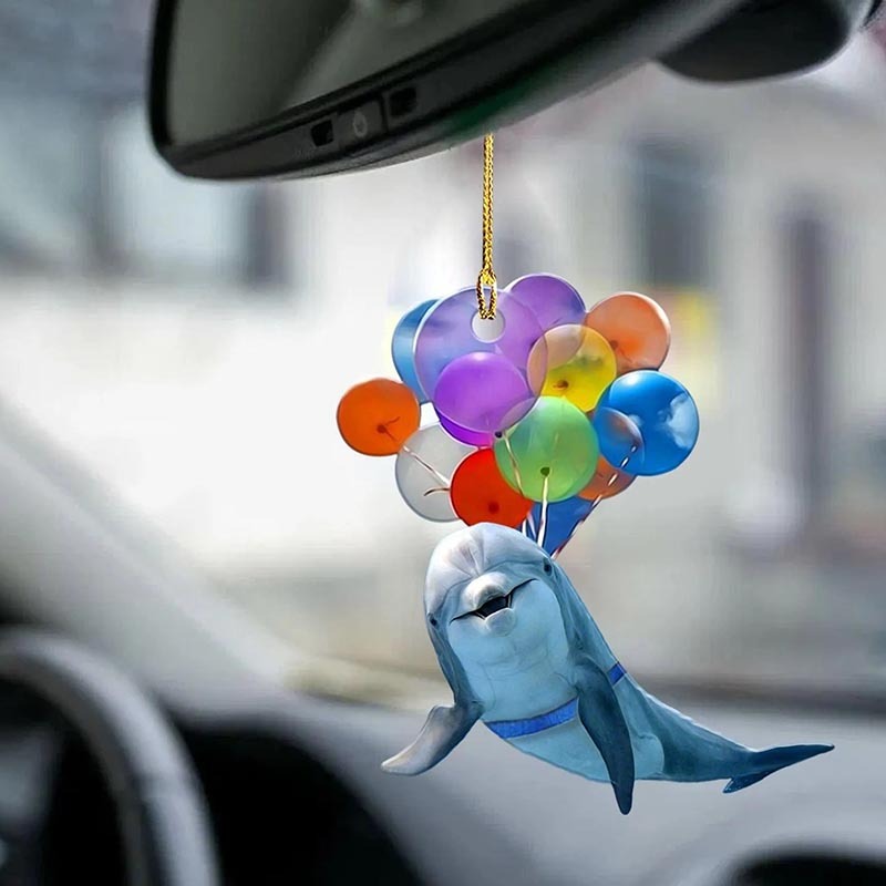 Dolphin Fly With Bubbles Car Hanging Ornament BC081-Jolura