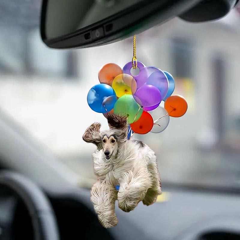 Afghan Hound Fly With Bubbles Car Hanging Ornament BC085-Jolura