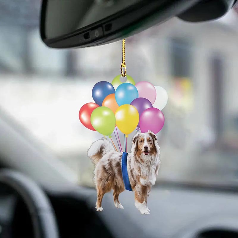 Australian Shepherd Dog Fly With Bubbles Car Hanging Ornament BC089-Jolura