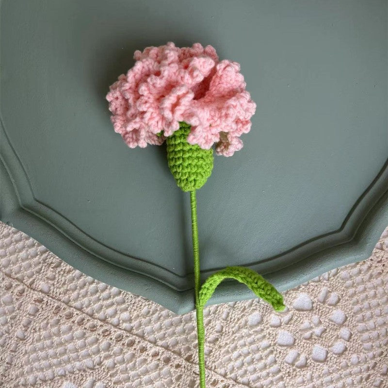 Handmade Knitted Décor Gift - Carnation - Pink-Jolura