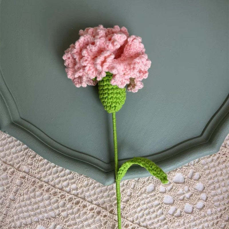 Handmade Knitted Décor Gift - Carnation - Pink-Jolura