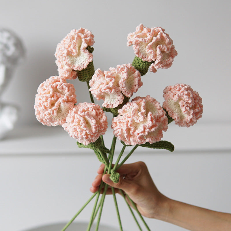Handmade Knitted Décor Gift - Carnation - Pink-Jolura