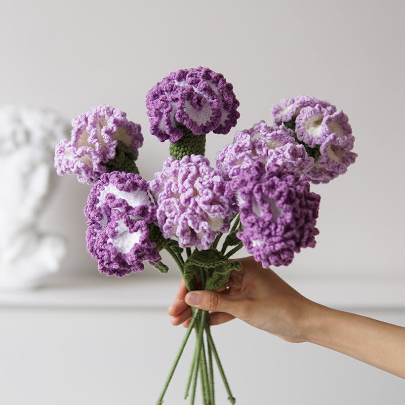 Handmade Knitted Décor Gift - Carnation - Light Purple-Jolura
