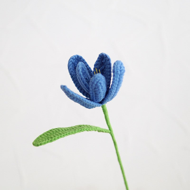 Handmade Knitted Décor Gift - Blooming tulip - Blue-Jolura