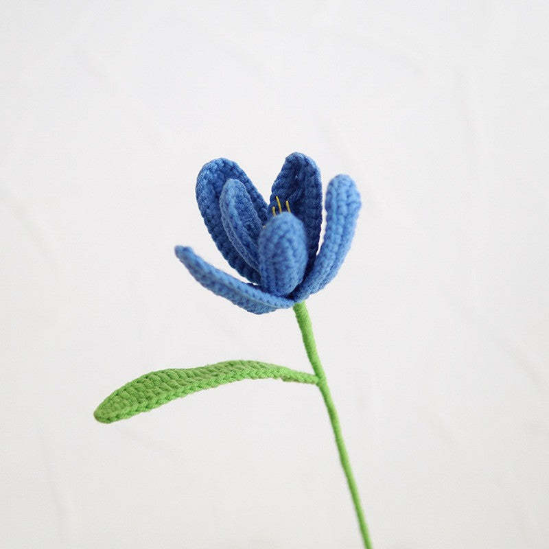 Handmade Knitted Décor Gift - Blooming tulip - Blue-Jolura
