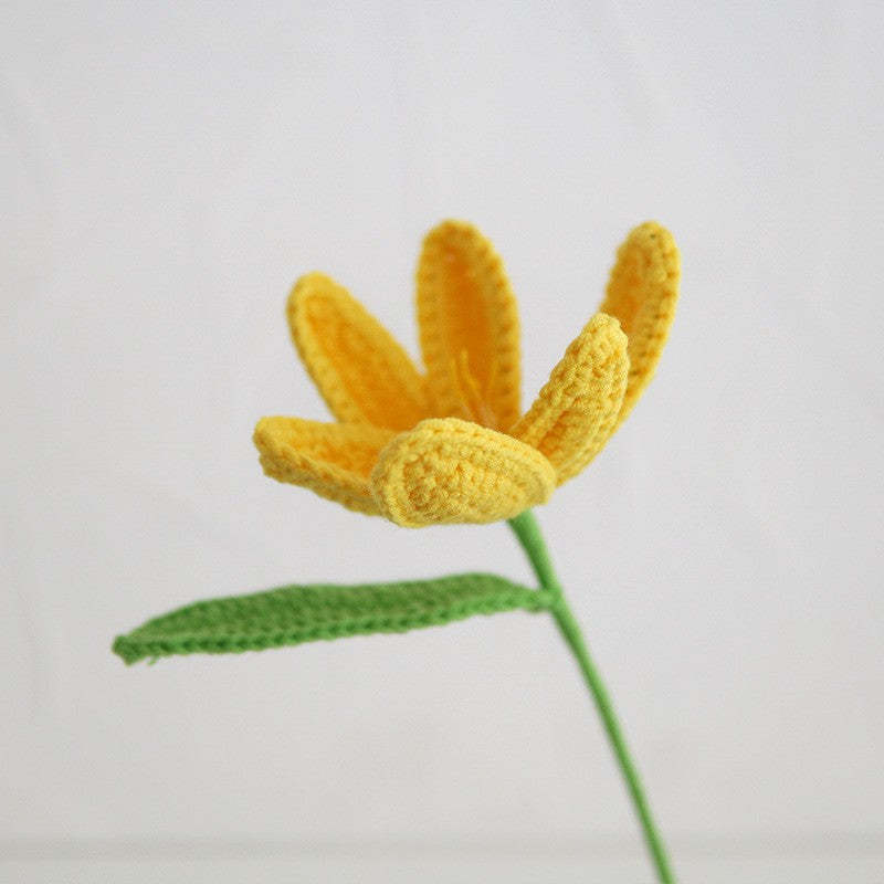 Handmade Knitted Décor Gift - Blooming tulip - Yellow-Jolura