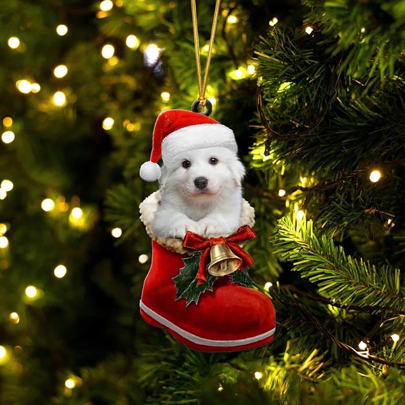 Great Pyrenees In Santa Boot Christmas Hanging Ornament SB057-Jolura