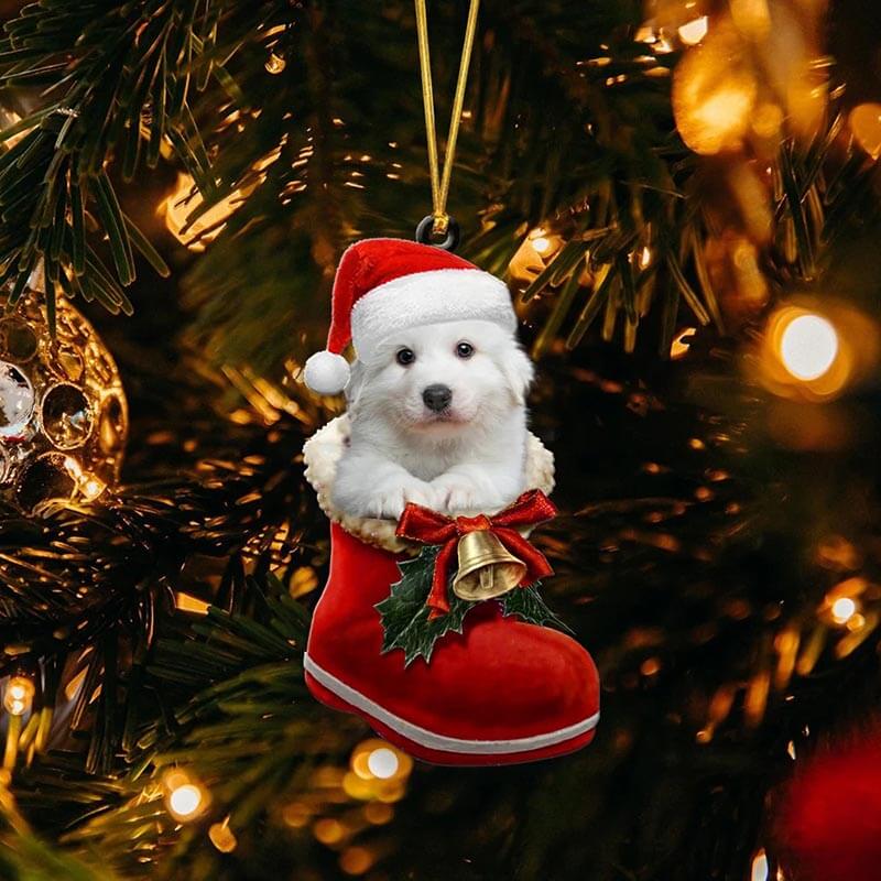 Great Pyrenees In Santa Boot Christmas Hanging Ornament SB057-Jolura