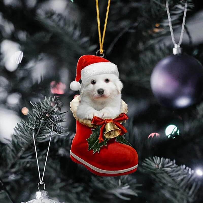 Great Pyrenees In Santa Boot Christmas Hanging Ornament SB057-Jolura