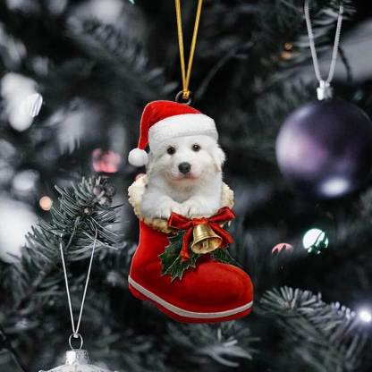 Great Pyrenees In Santa Boot Christmas Hanging Ornament SB057-Jolura