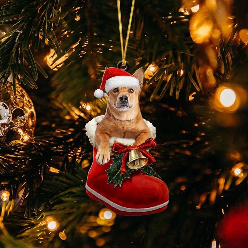 Carolina Dog In Santa Boot Christmas Hanging Ornament SB059-Jolura