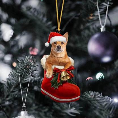 Carolina Dog In Santa Boot Christmas Hanging Ornament SB059-Jolura