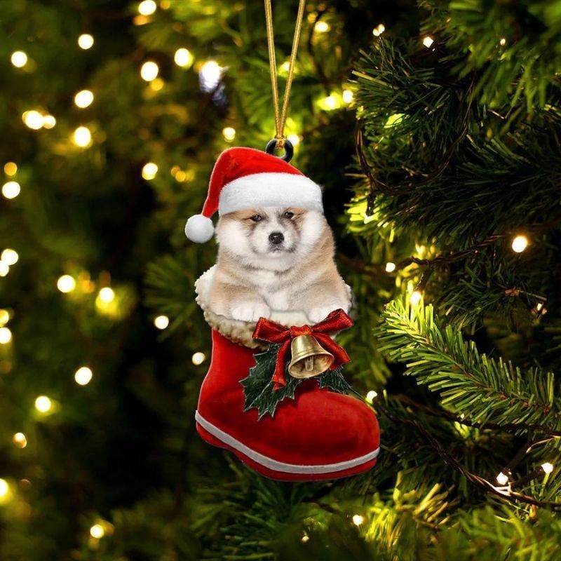 Akita Inu In Santa Boot Christmas Hanging Ornament SB069-Jolura