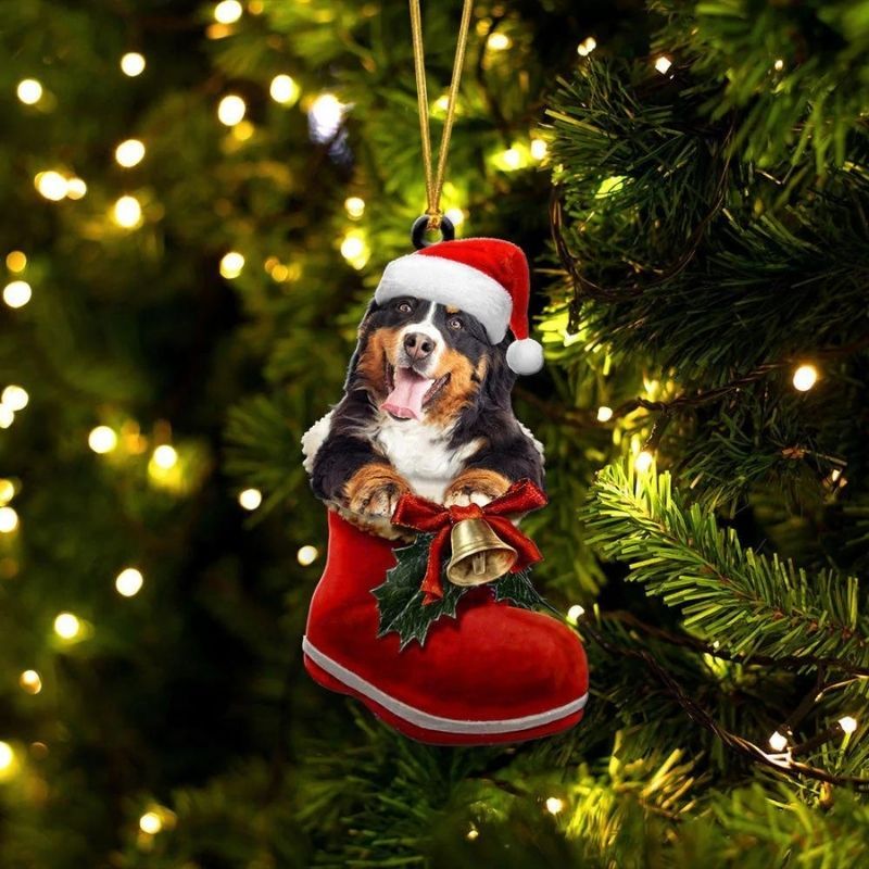 Bernese Mountain In Santa Boot Christmas Hanging Ornament SB074-Jolura
