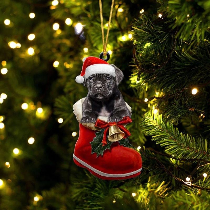 Cane Corso In Santa Boot Christmas Hanging Ornament SB088-Jolura