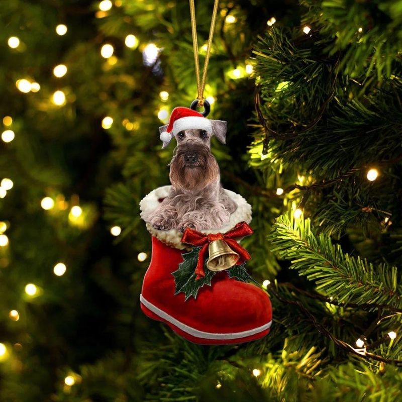 Cesky Terrier In Santa Boot Christmas Hanging Ornament SB093-Jolura