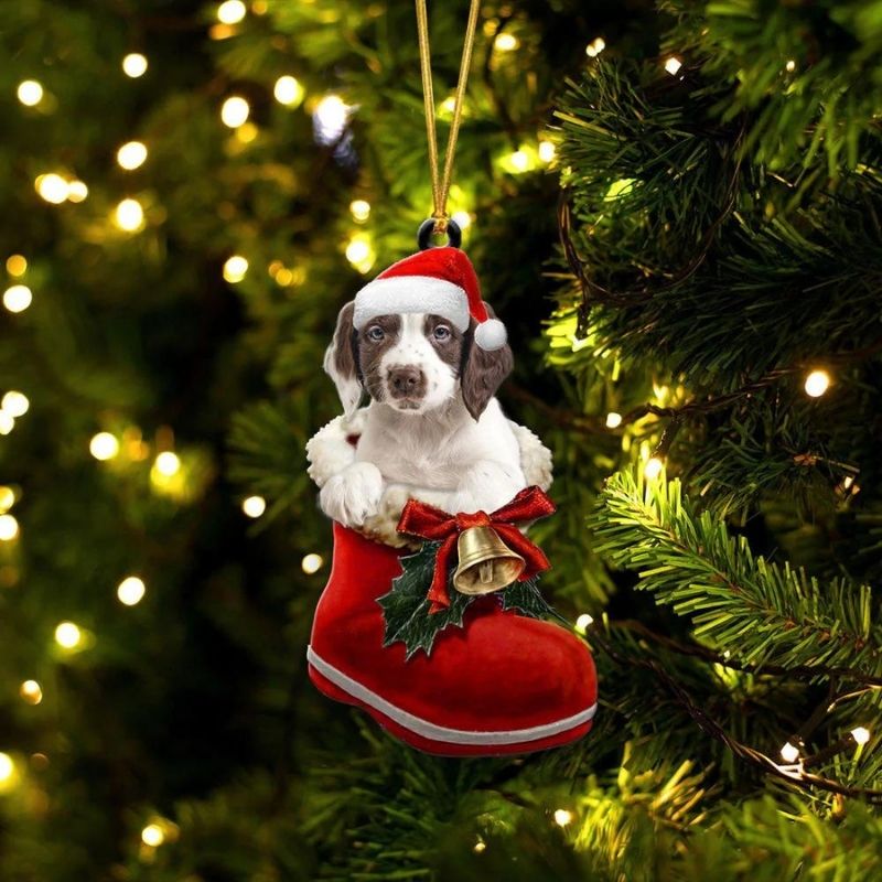 English Springer Spaniel In Santa Boot Christmas Hanging Ornament SB097-Jolura