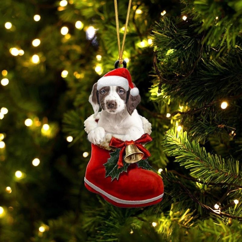 English Springer Spaniel In Santa Boot Christmas Hanging Ornament SB097-Jolura