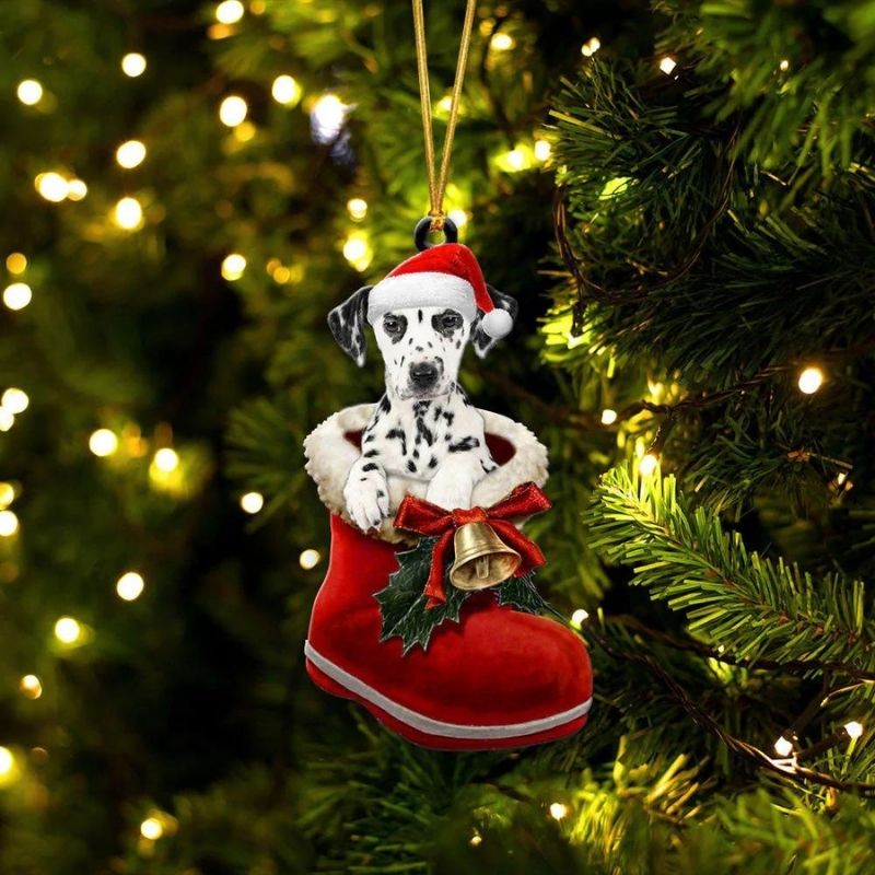 Dalmatian In Santa Boot Christmas Hanging Ornament SB098-Jolura