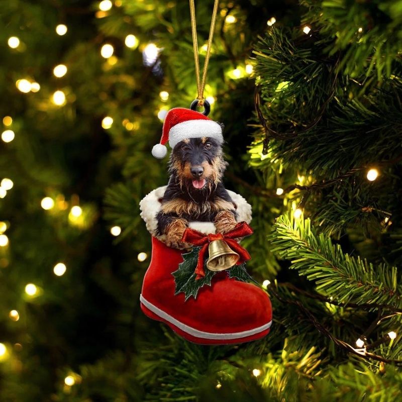 Jagdterrier In Santa Boot Christmas Hanging Ornament SB101-Jolura
