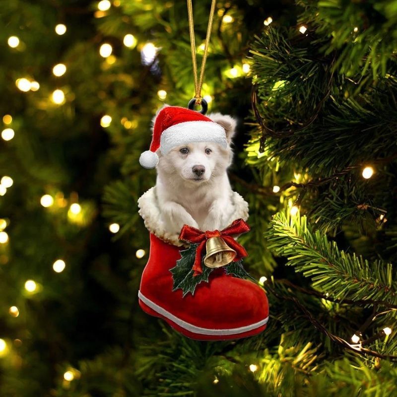 Icelandic Sheepdog In Santa Boot Christmas Hanging Ornament SB105-Jolura