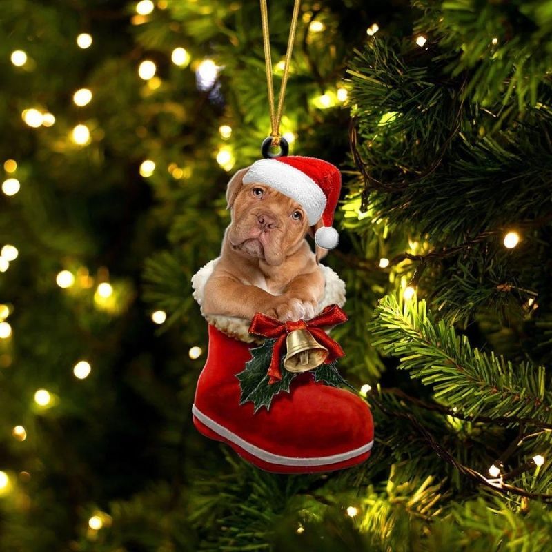 Mastiff In Santa Boot Christmas Hanging Ornament SB109-Jolura