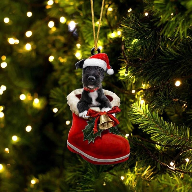Patterdale Terrier In Santa Boot Christmas Hanging Ornament SB113-Jolura