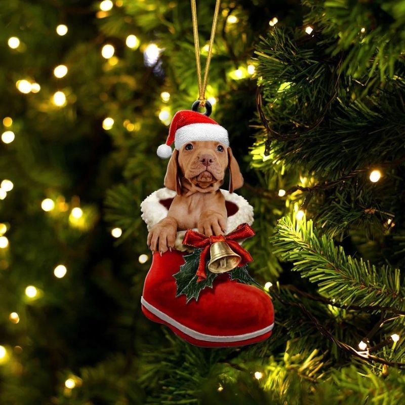 Vizsla In Santa Boot Christmas Hanging Ornament SB125-Jolura