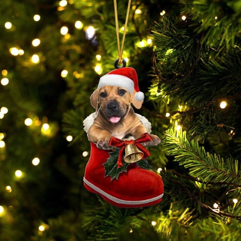 Boerboel In Santa Boot Christmas Hanging Ornament SB129-Jolura