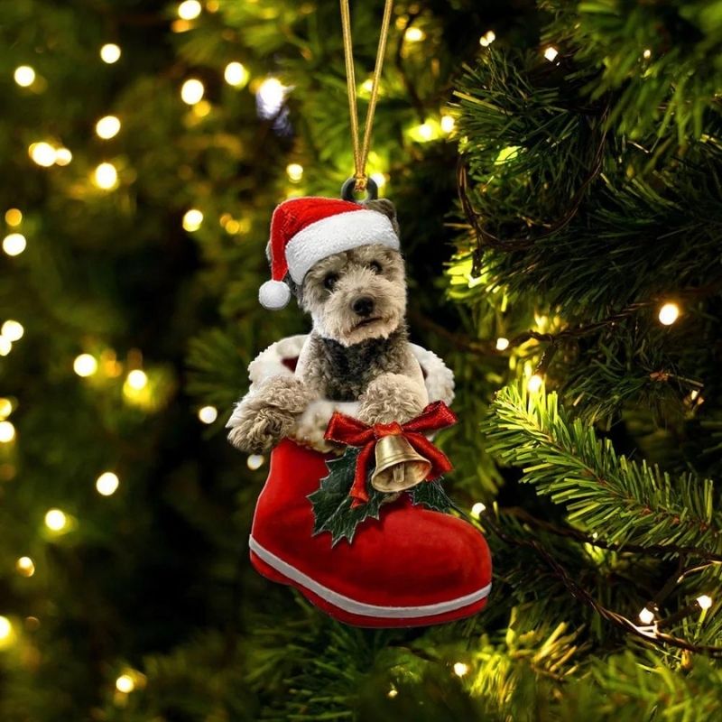 Pumi Dog In Santa Boot Christmas Hanging Ornament SB149-Jolura