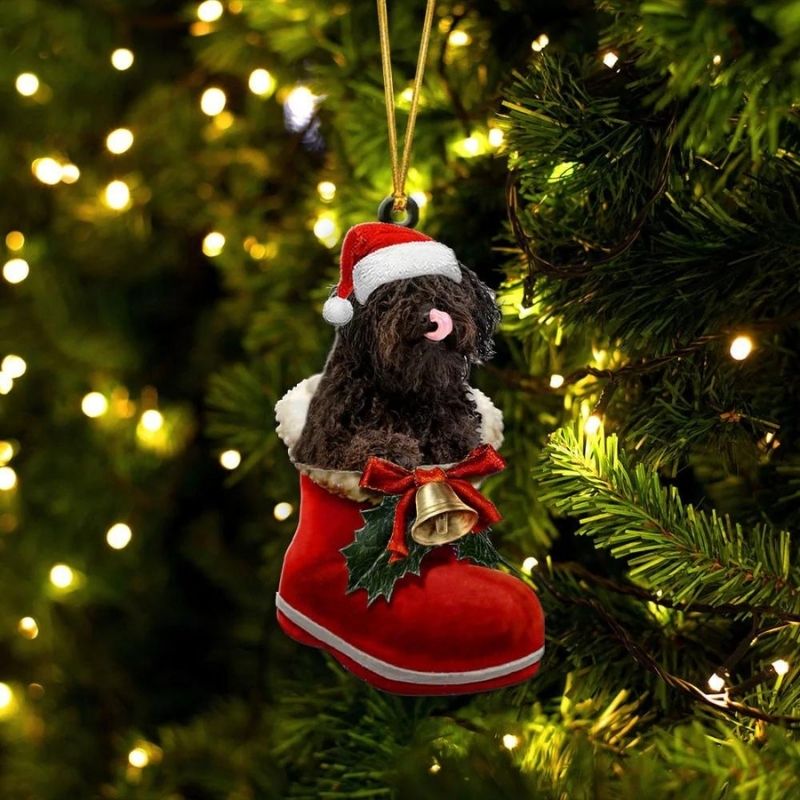 Puli Dog In Santa Boot Christmas Hanging Ornament SB150-Jolura