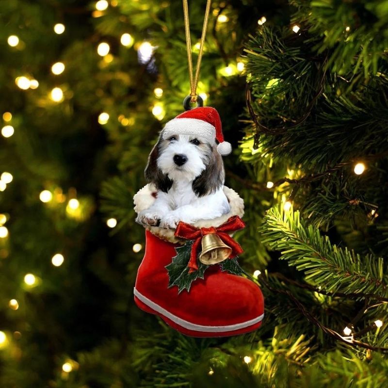 Petit Basset Griffon VendÇen In Santa Boot Christmas Hanging Ornament SB151-Jolura
