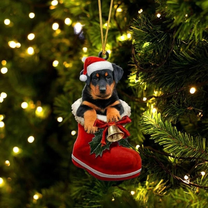 Beauceron In Santa Boot Christmas Hanging Ornament SB156-Jolura
