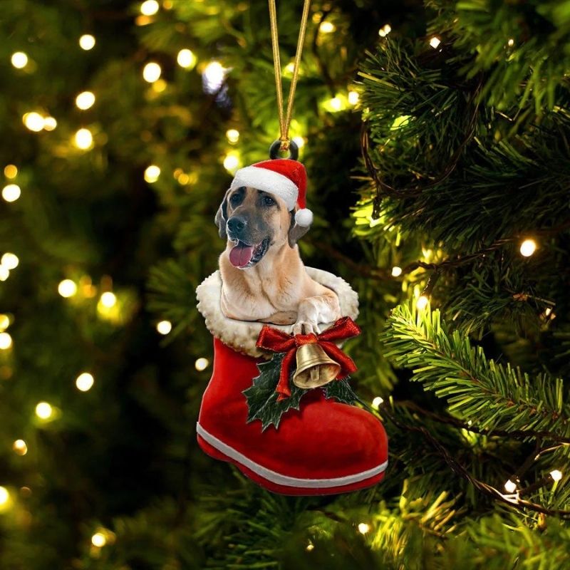 Anatolian Shepherd In Santa Boot Christmas Hanging Ornament SB172-Jolura