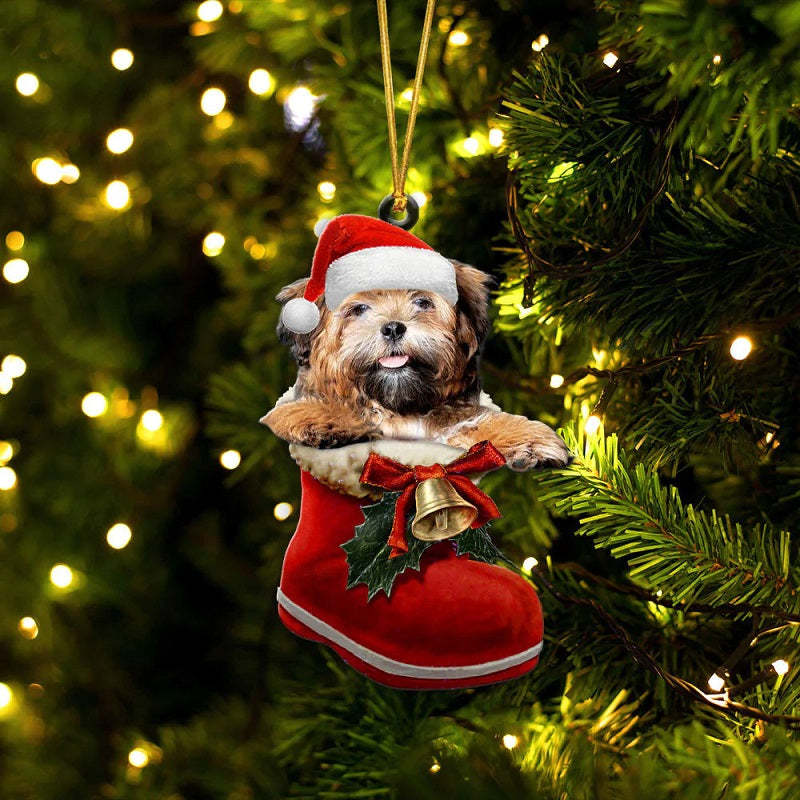 Zuchon In Santa Boot Christmas Hanging Ornament SB205-Jolura