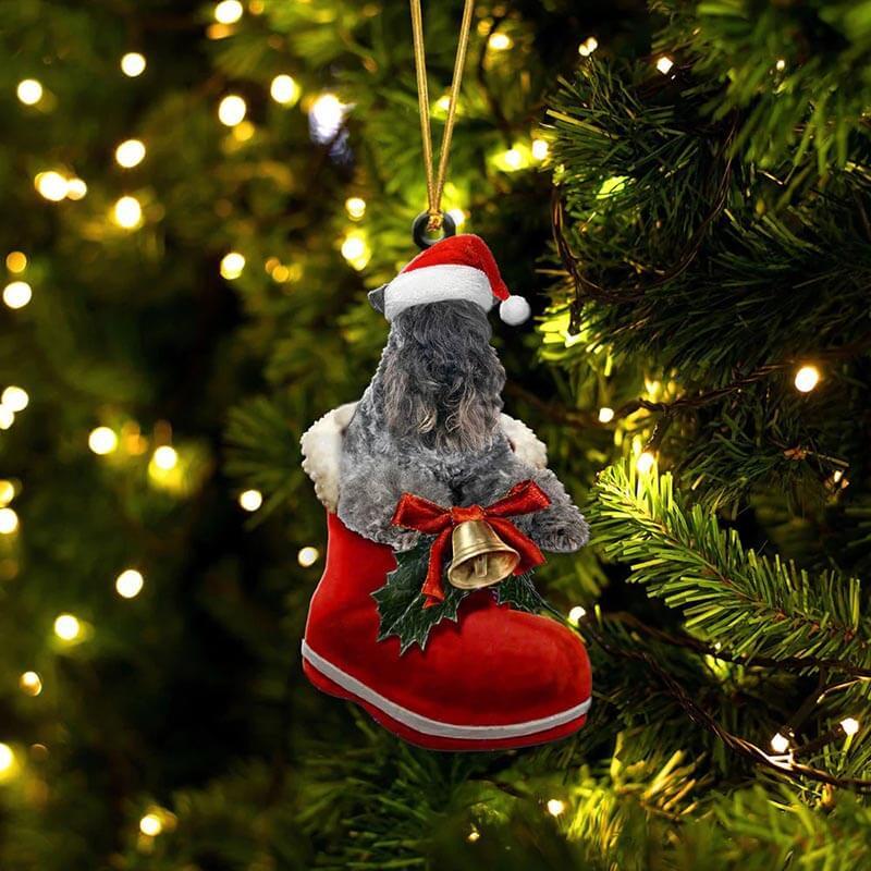 Kerry Blue Terriers In Santa Boot Christmas Hanging Ornament SB215-Jolura