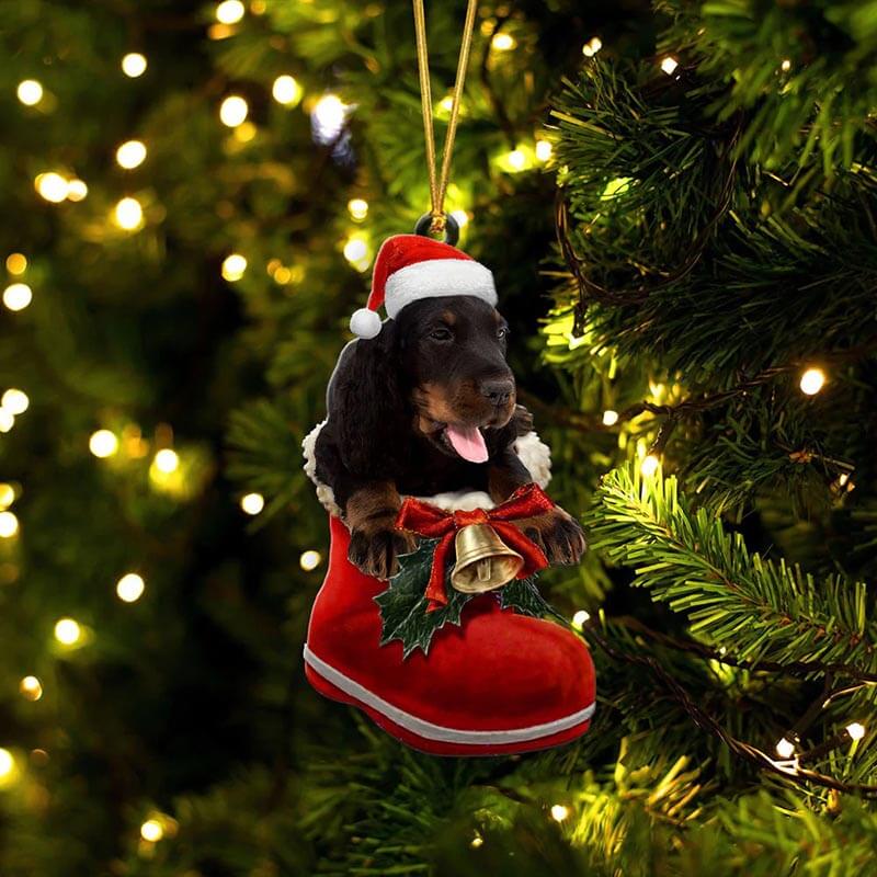 Gordon Setter In Santa Boot Christmas Hanging Ornament SB220-Jolura