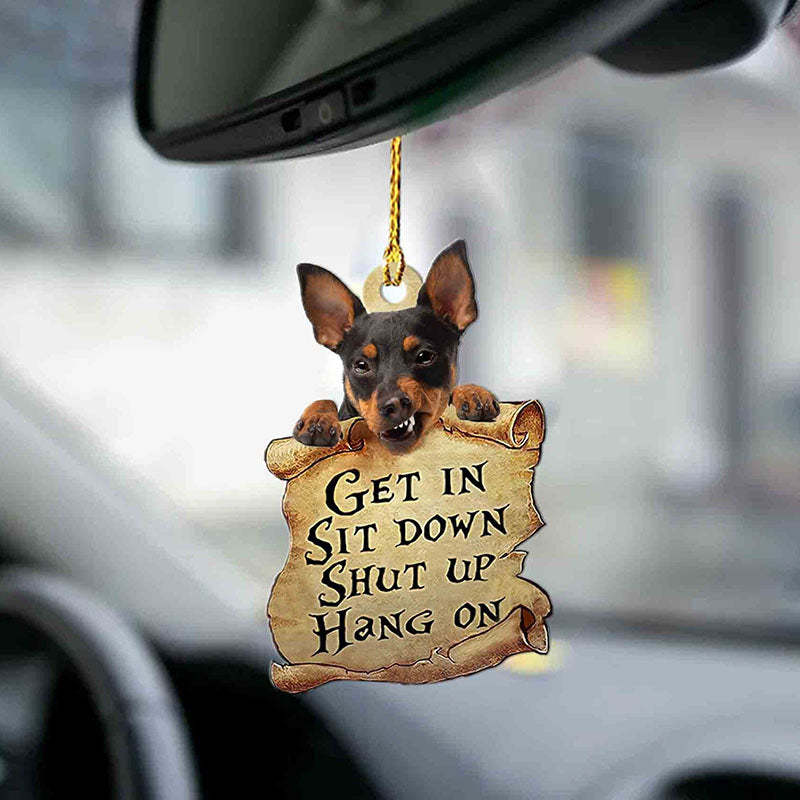 Miniature Pinscher Get In Ornament GI028-Jolura