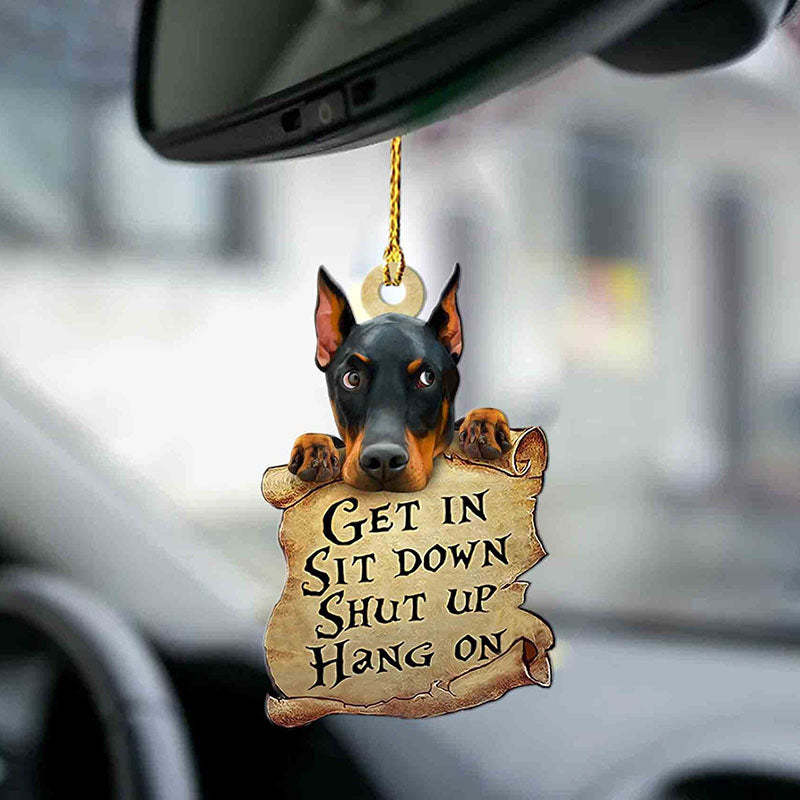 Doberman Pinscher Get In Ornament GI031-Jolura