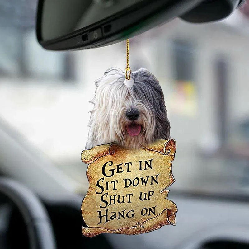 Old English Sheepdog Get In Ornament GI057-Jolura