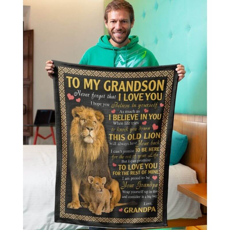 To My Grandson - From Grandpa - A387- Premium Blanket-Jolura