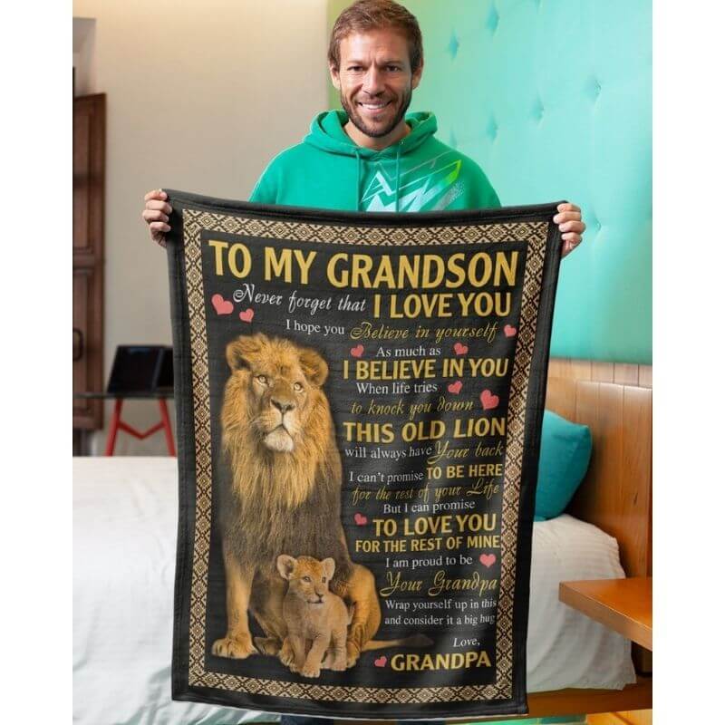 To My Grandson - From Grandpa - A387- Premium Blanket-Jolura