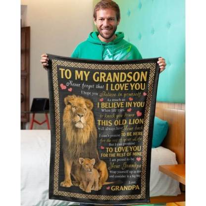 To My Grandson - From Grandpa - A387- Premium Blanket-Jolura