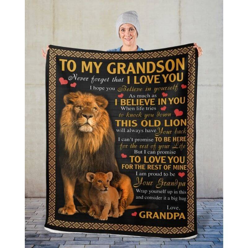To My Grandson - From Grandpa - A387- Premium Blanket-Jolura