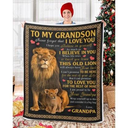 To My Grandson - From Grandpa - A387- Premium Blanket-Jolura