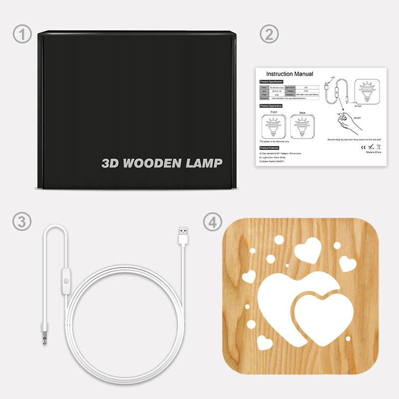 Love Wooden Decorative Light-Jolura