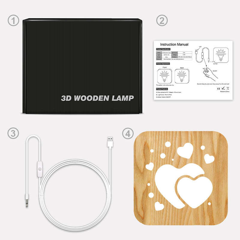 Love Wooden Decorative Light-Jolura