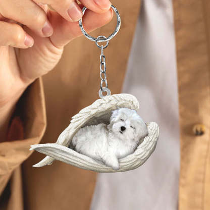 Sleeping Angel Acrylic Keychain Maltese SA018-Jolura