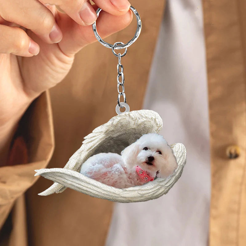 Sleeping Angel Acrylic Keychain Maltipoo SA077-Jolura