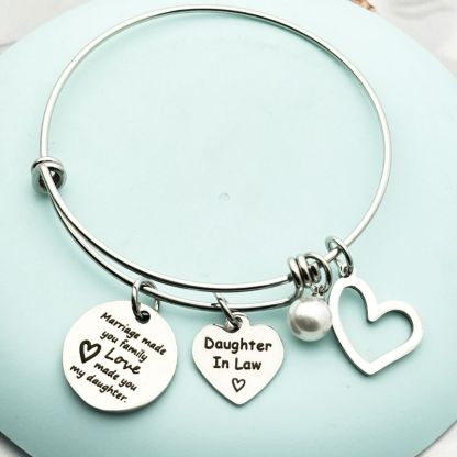To My Daughter-in-law - Marriage Made You Family Love Made You My Daughter - Adjust Bracelet-Jolura